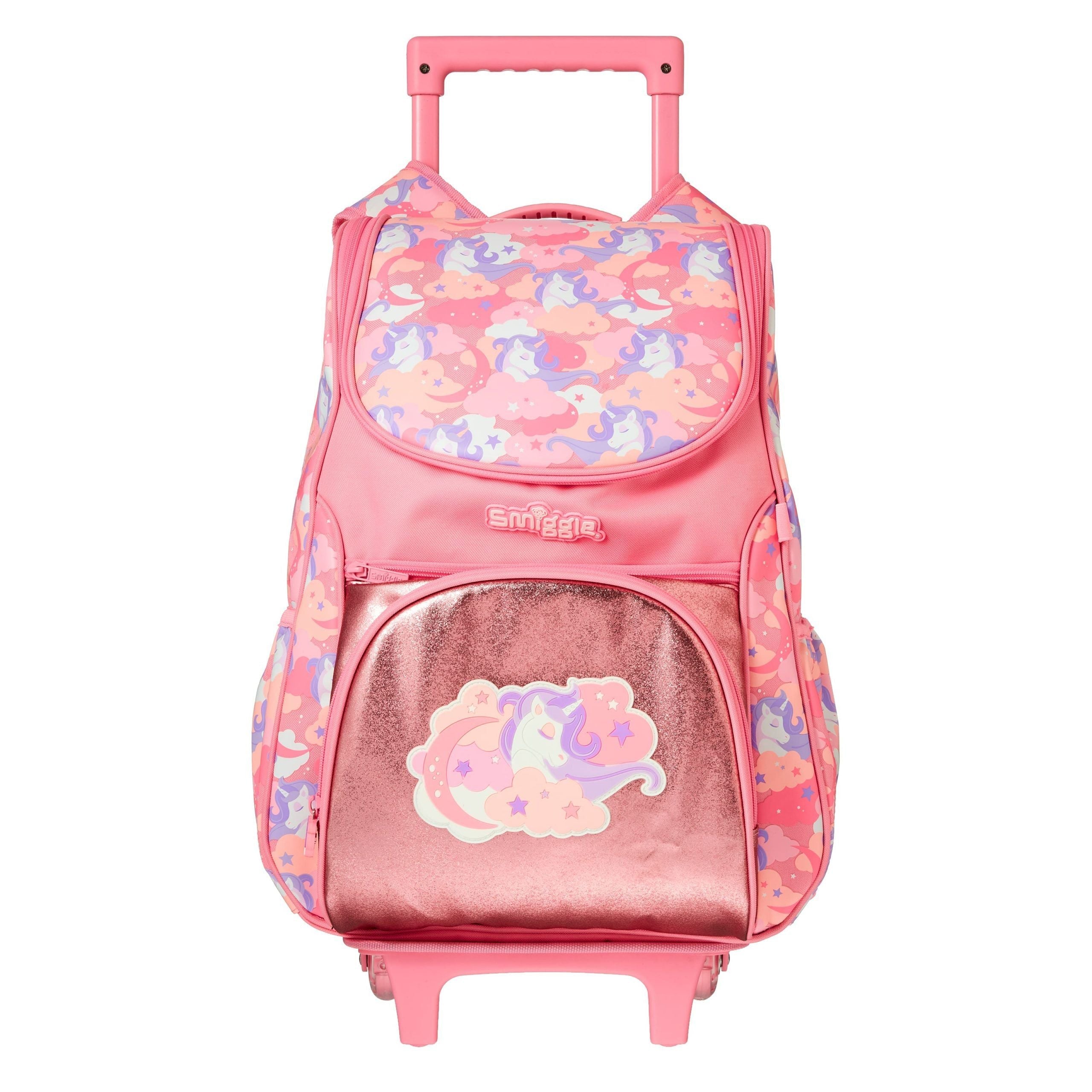Smiggle - Hide Access Mochila Rosa con Ruedas y Luces
