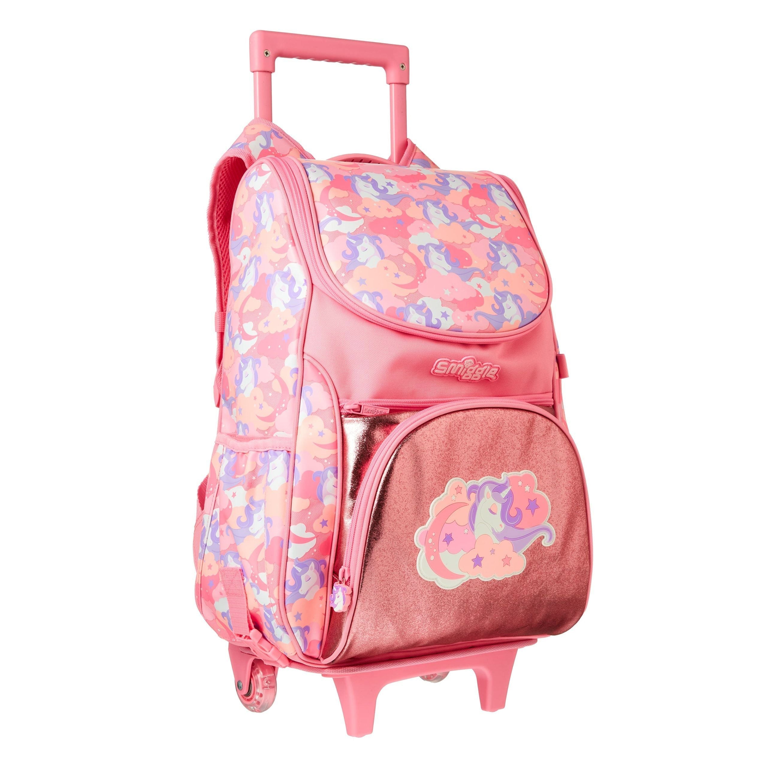 Smiggle - Hide Access Mochila Rosa con Ruedas y Luces