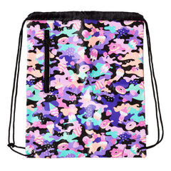 Smiggle - Mochila con cordón Hide negra y morada