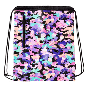 Smiggle - Mochila con cordón Hide negra y morada