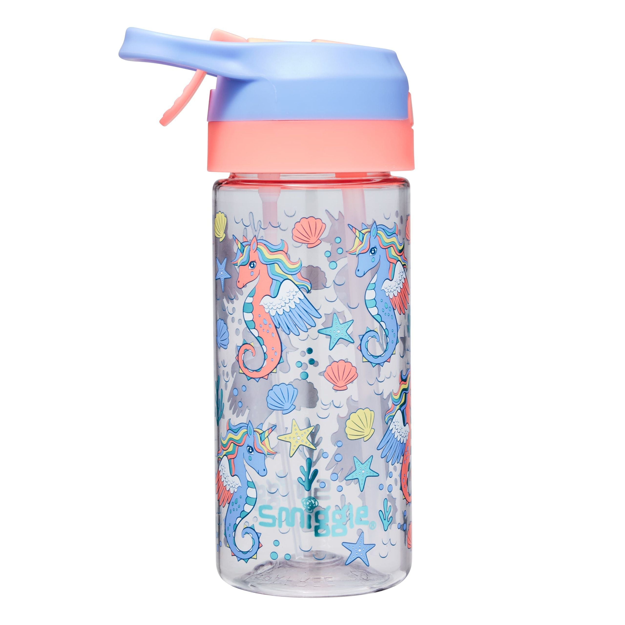 Smiggle - Botella de agua con pajita Hola Junier Spritz, 440 ml