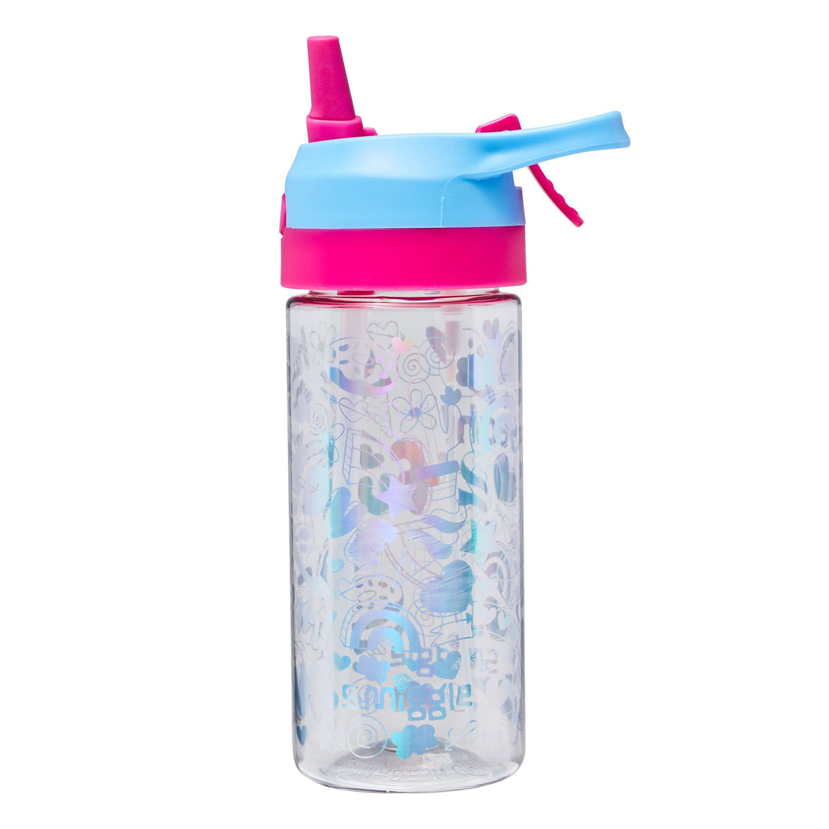 Smiggle - Botella de agua con pajita Hola Junier Spritz, 440 ml