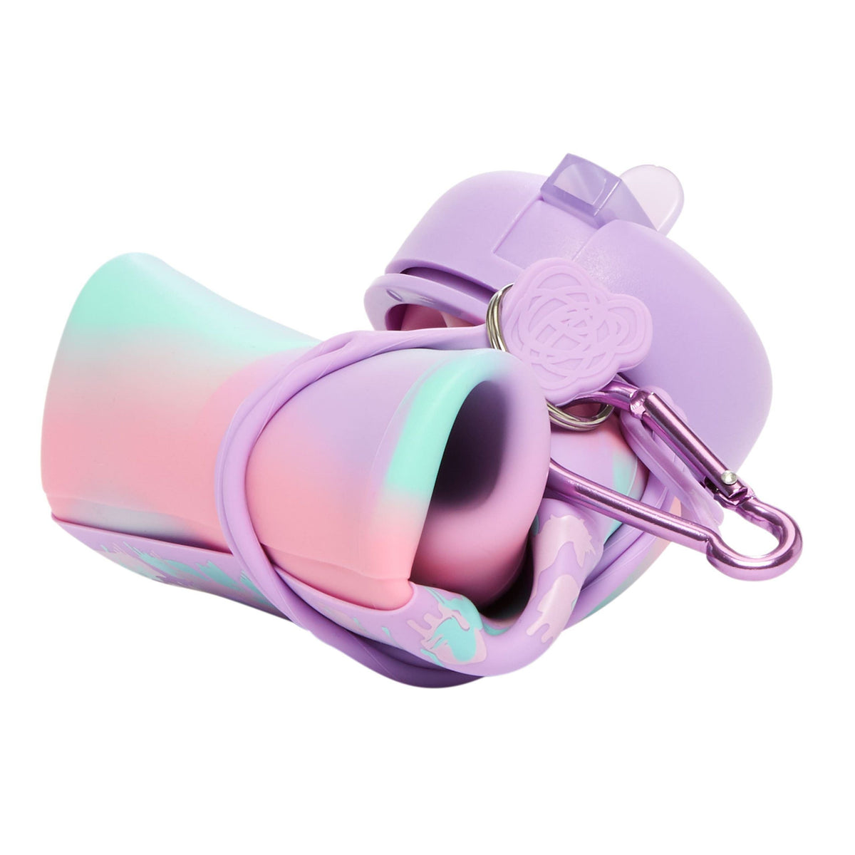 Smiggle – Cantimplora Plegable de Silicona con Pajita Illusion Unicorn de 600 ml sin BPA