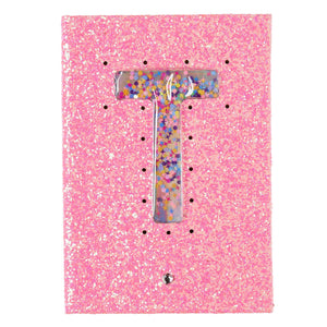Smiggle - Cuaderno A5 rosa con letras del alfabeto iluminadas