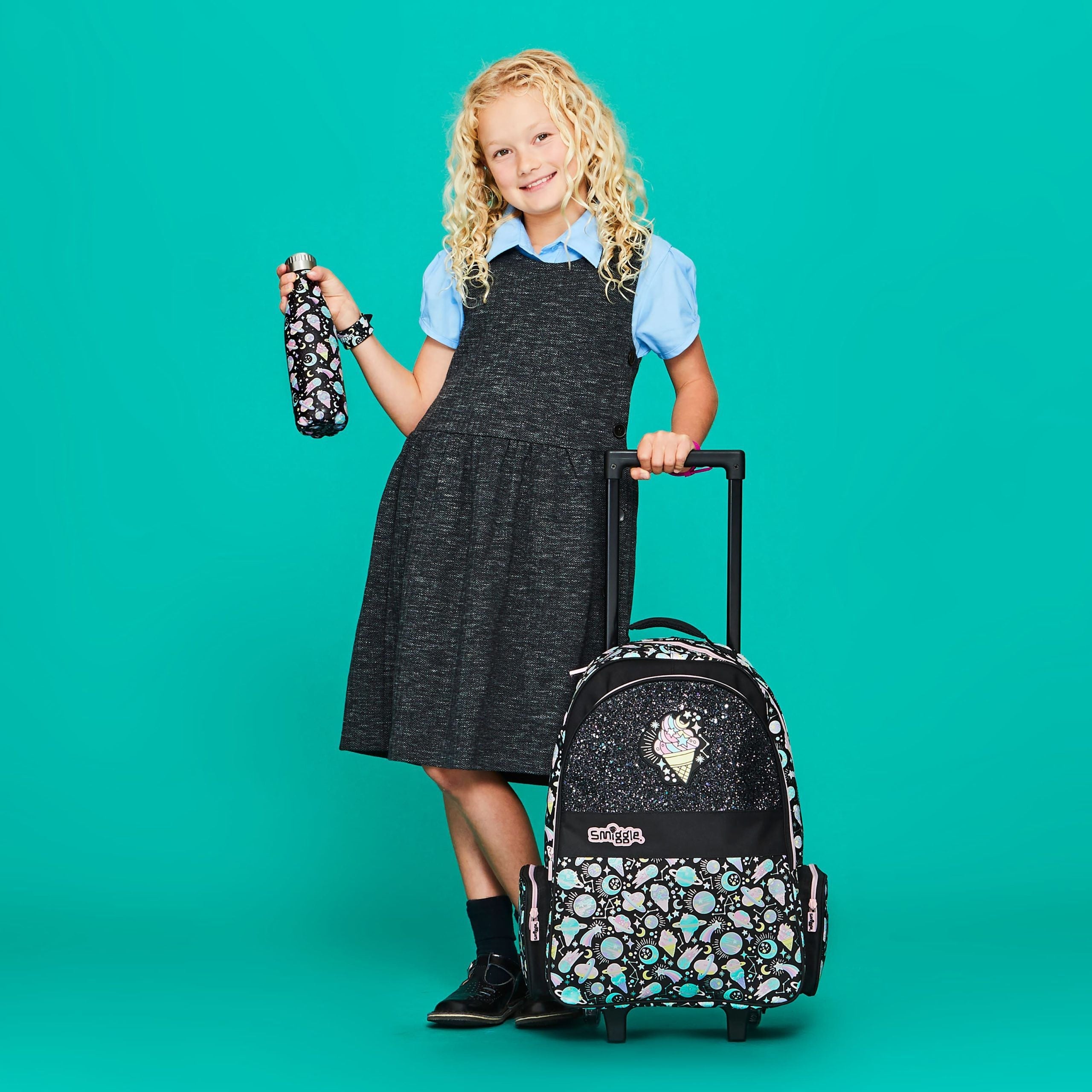 Smiggle - Mochila trolley con ruedas luminosas Beyond