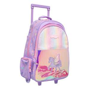 Smiggle - Mochila trolley con ruedas iluminadas Sky Trolley