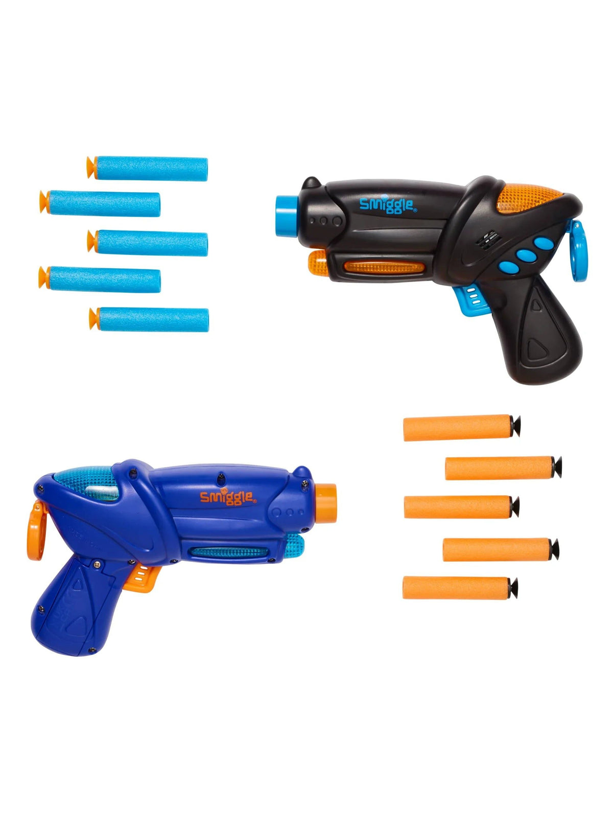 Smiggle - Juego de 2 pistolas de juguete lanzadardos con luces y sonidos