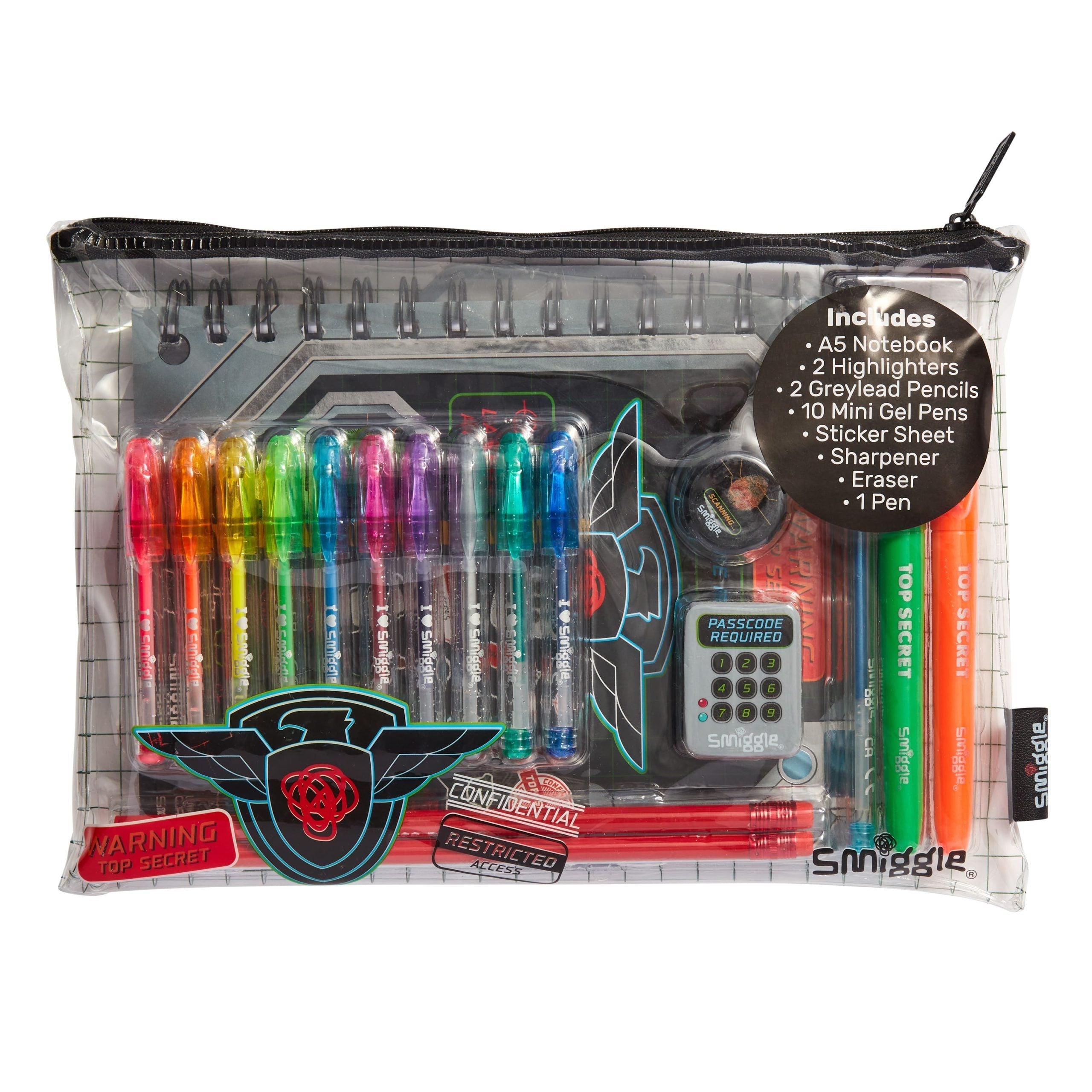 Smiggle - Cuaderno A5 perfumado y set de papelería