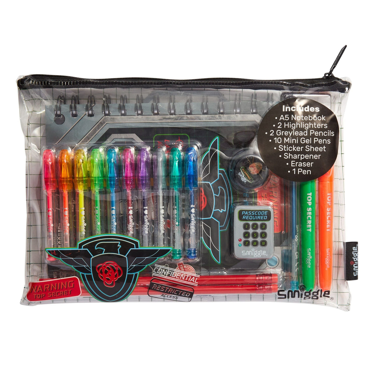 Smiggle - Cuaderno A5 perfumado y set de papelería