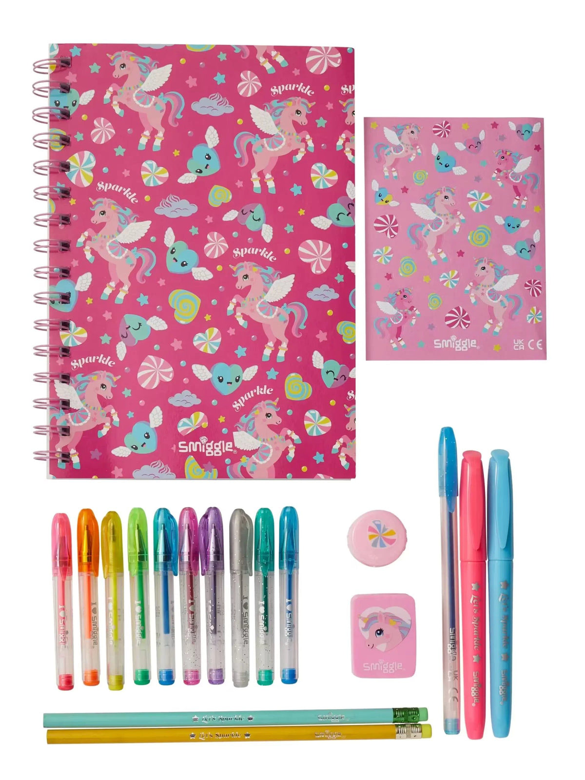 Smiggle - Cuaderno A5 perfumado y set de papelería