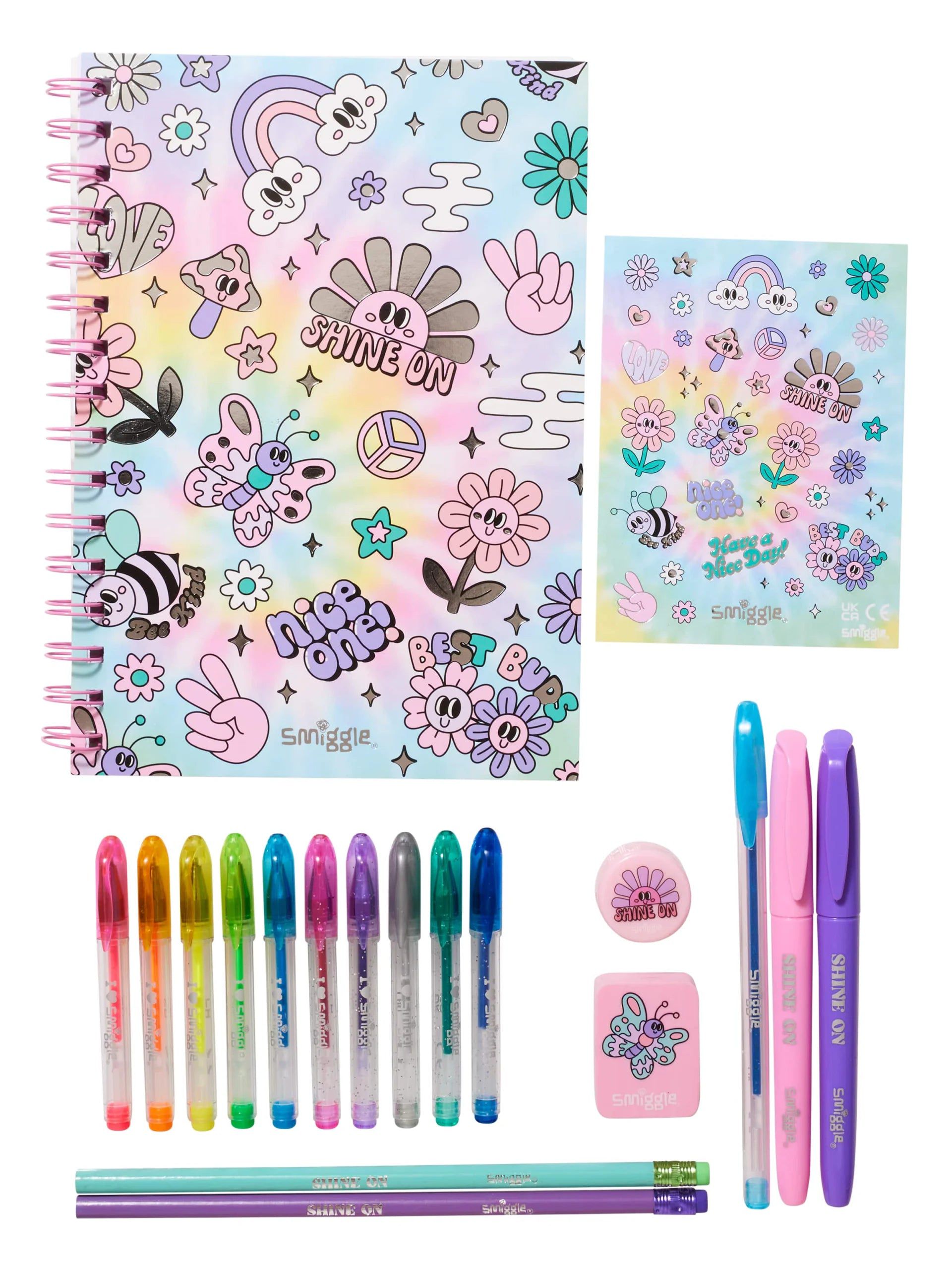 Smiggle - Cuaderno A5 perfumado y set de papelería