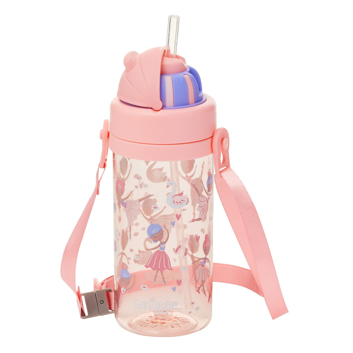 Smiggle - Botella de Agua con Pajita Escondida La La Teeny Tiny 400 ML sin BPA