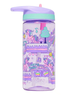 Smiggle - Lets Play Botella de agua con pajita sin BPA de 440 ml