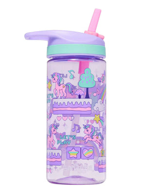 Smiggle - Lets Play Botella de agua con pajita sin BPA de 440 ml