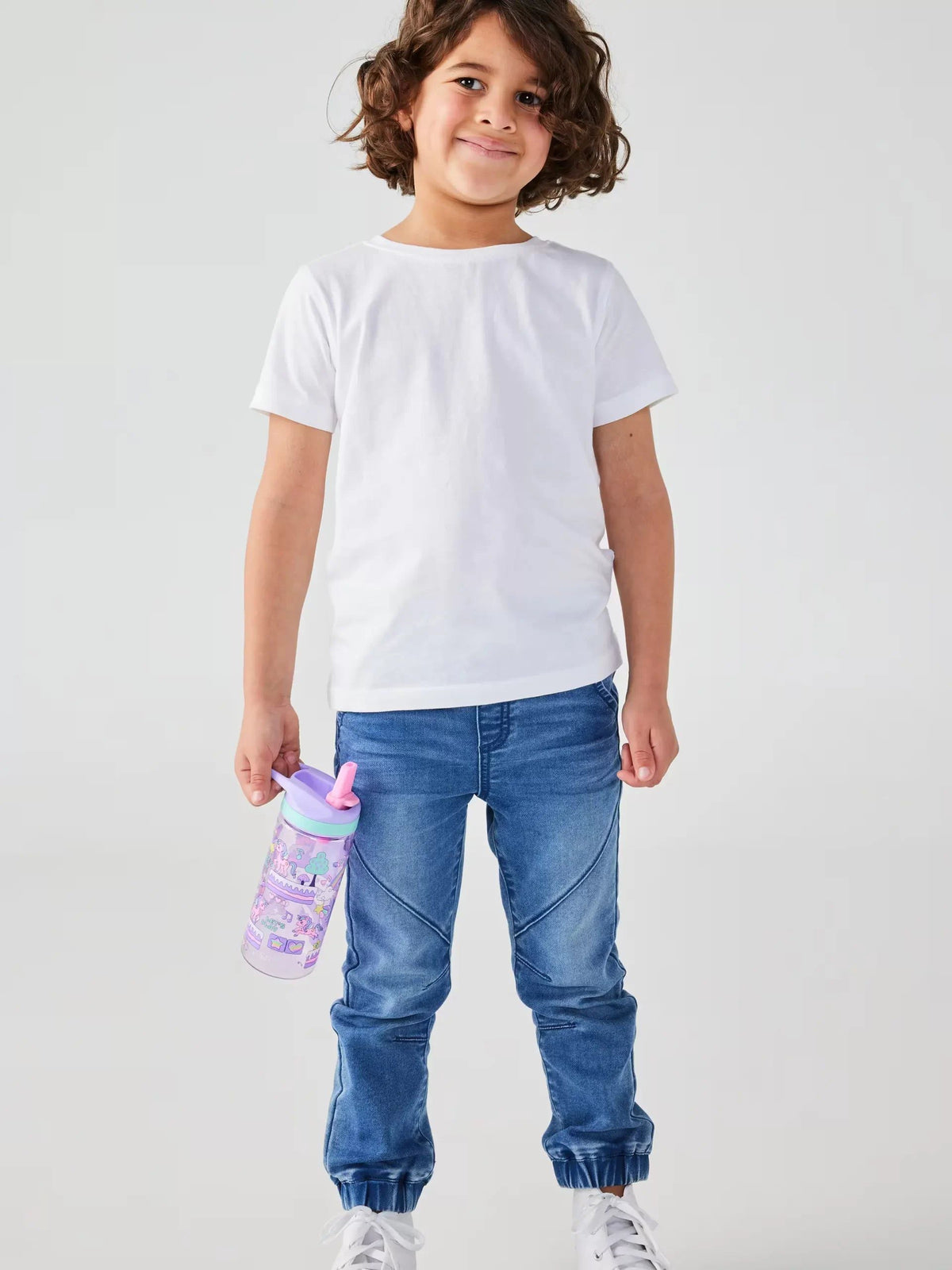 Smiggle - Lets Play Botella de agua con pajita sin BPA de 440 ml
