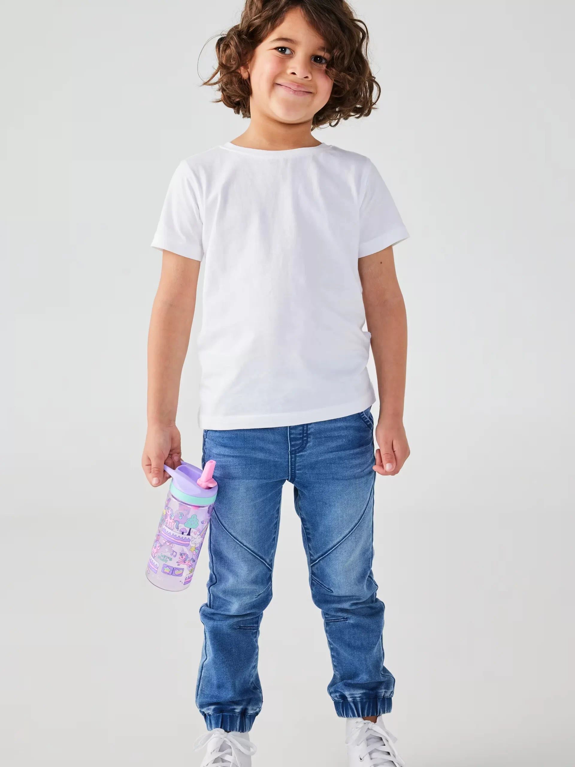 Smiggle - Lets Play Botella de agua con pajita sin BPA de 440 ml