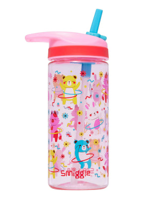 Smiggle - Lets Play Botella de agua con pajita sin BPA de 440 ml