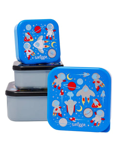 Smiggle - Lets Play Contenedores de Comida y Merienda sin BPA, Juego de 4