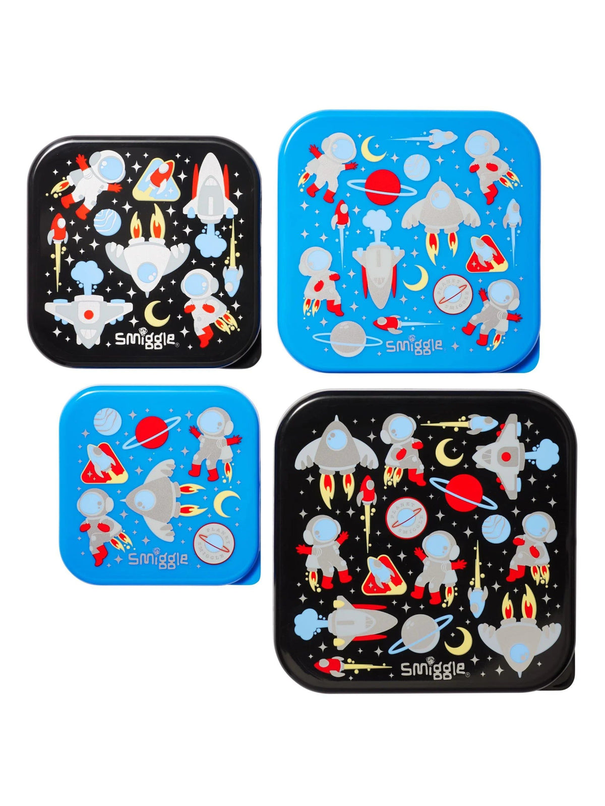 Smiggle - Lets Play Contenedores de Comida y Merienda sin BPA, Juego de 4
