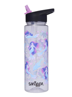 Smiggle - Botella de agua sin BPA de 650 ml con pajita y diseño Limitless