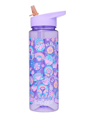 Smiggle - Botella de agua sin BPA de 650 ml con pajita y diseño Limitless