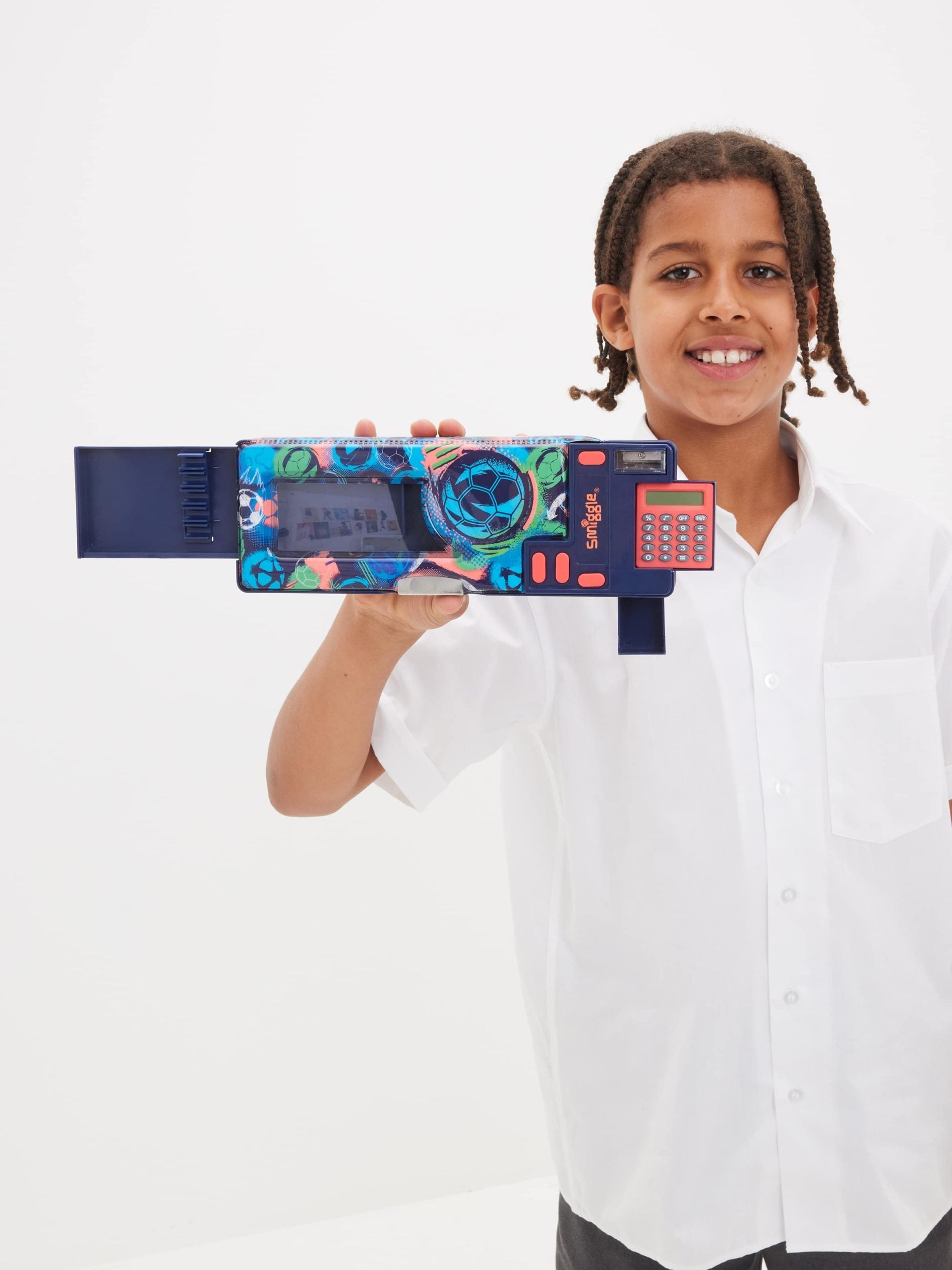 Smiggle - Estuche automático para lápices con calculadora Limitless