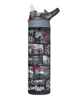 Smiggle - Botella de acero inoxidable con pajita automática de 520 ml Limitless