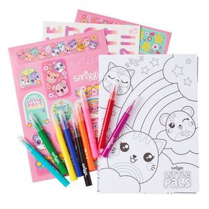 Smiggle - Libro de Colorear y Set de Lápices de Colores Little Pals