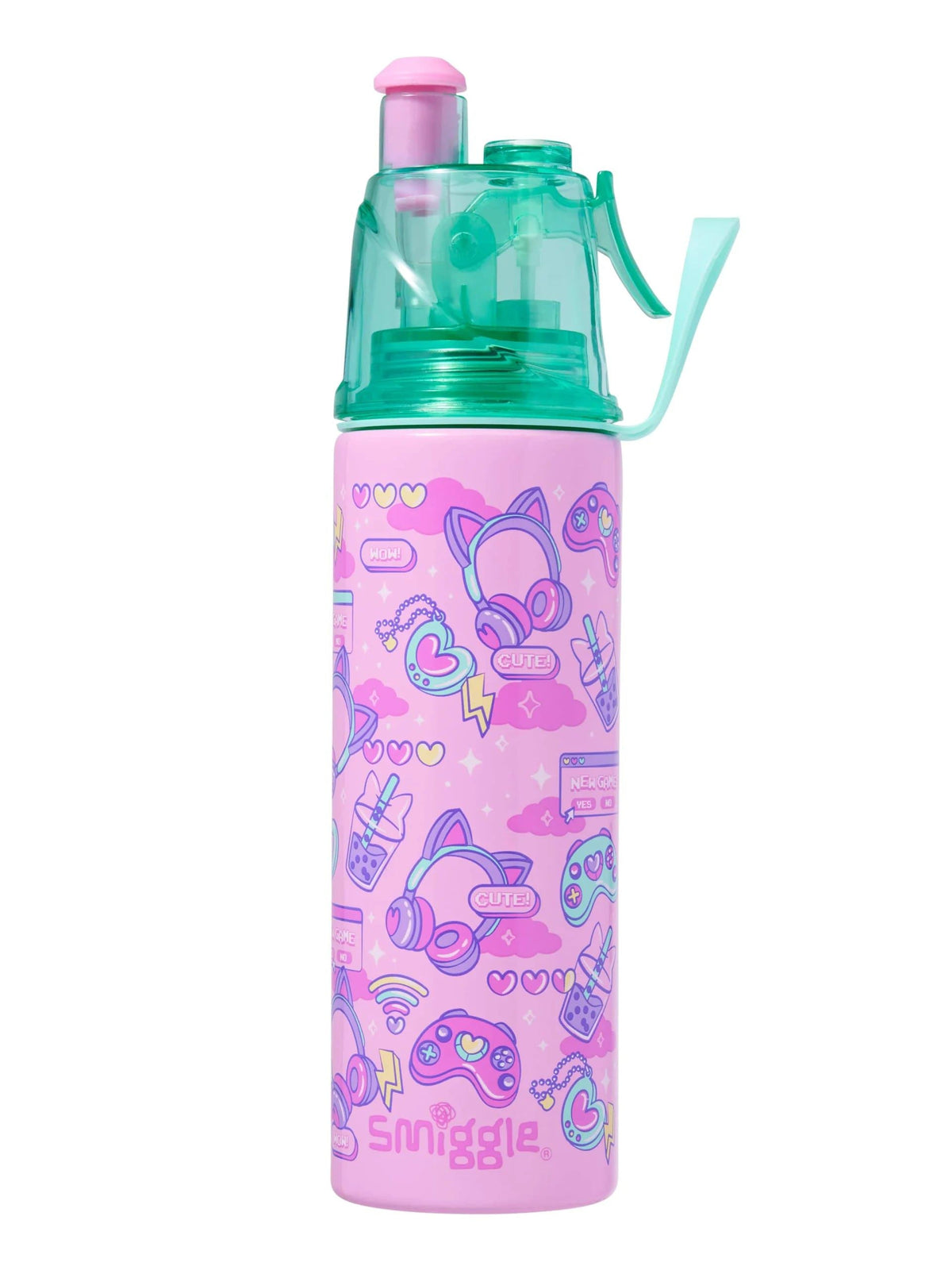Smiggle - Botella de acero de 500 ml Livin con pulverizador