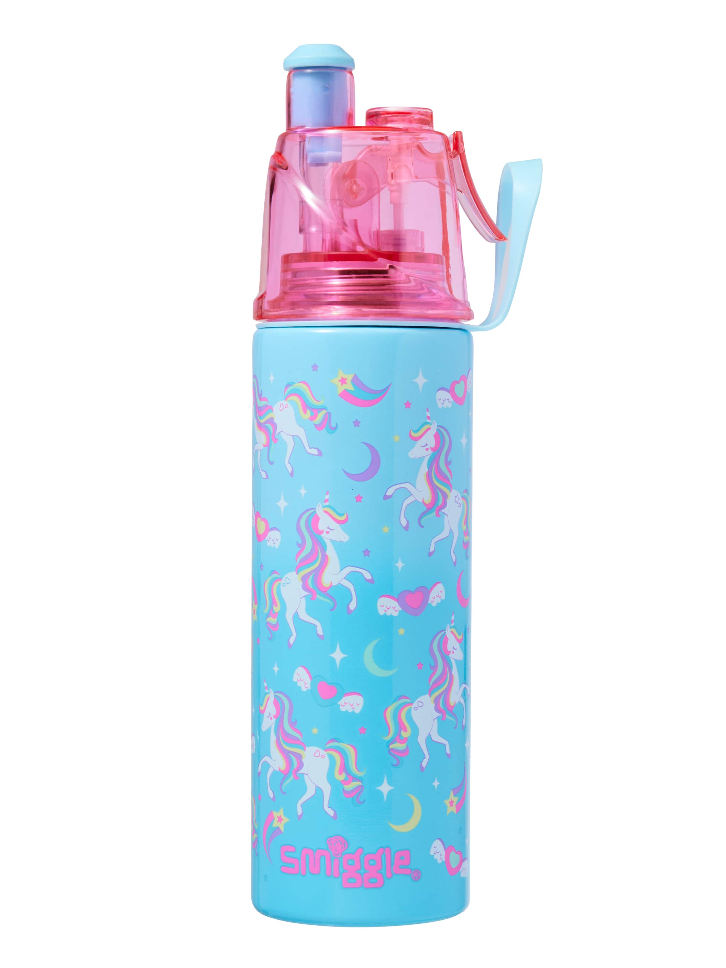 Smiggle - Botella de acero de 500 ml Livin con pulverizador