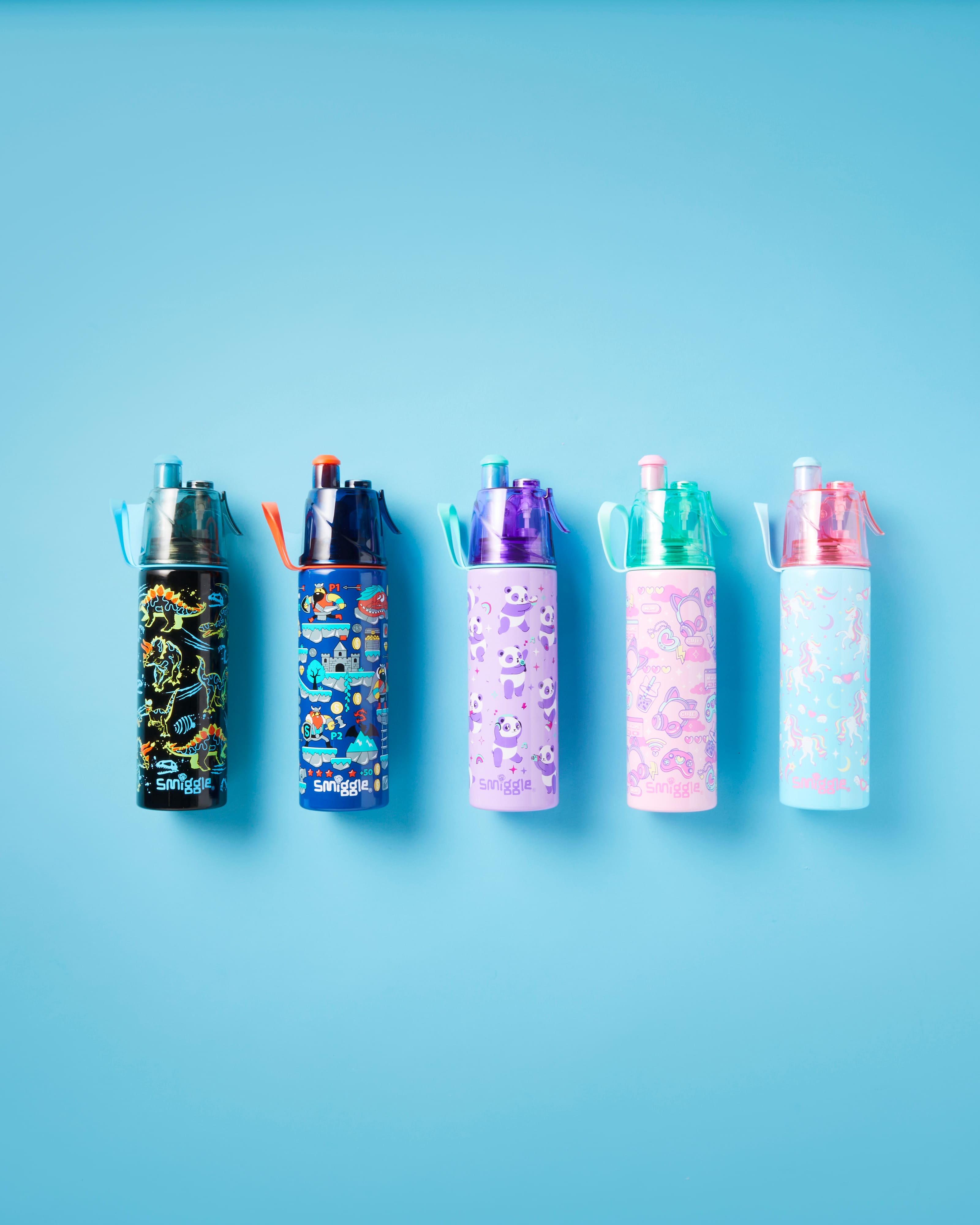 Smiggle - Botella de acero de 500 ml Livin con pulverizador
