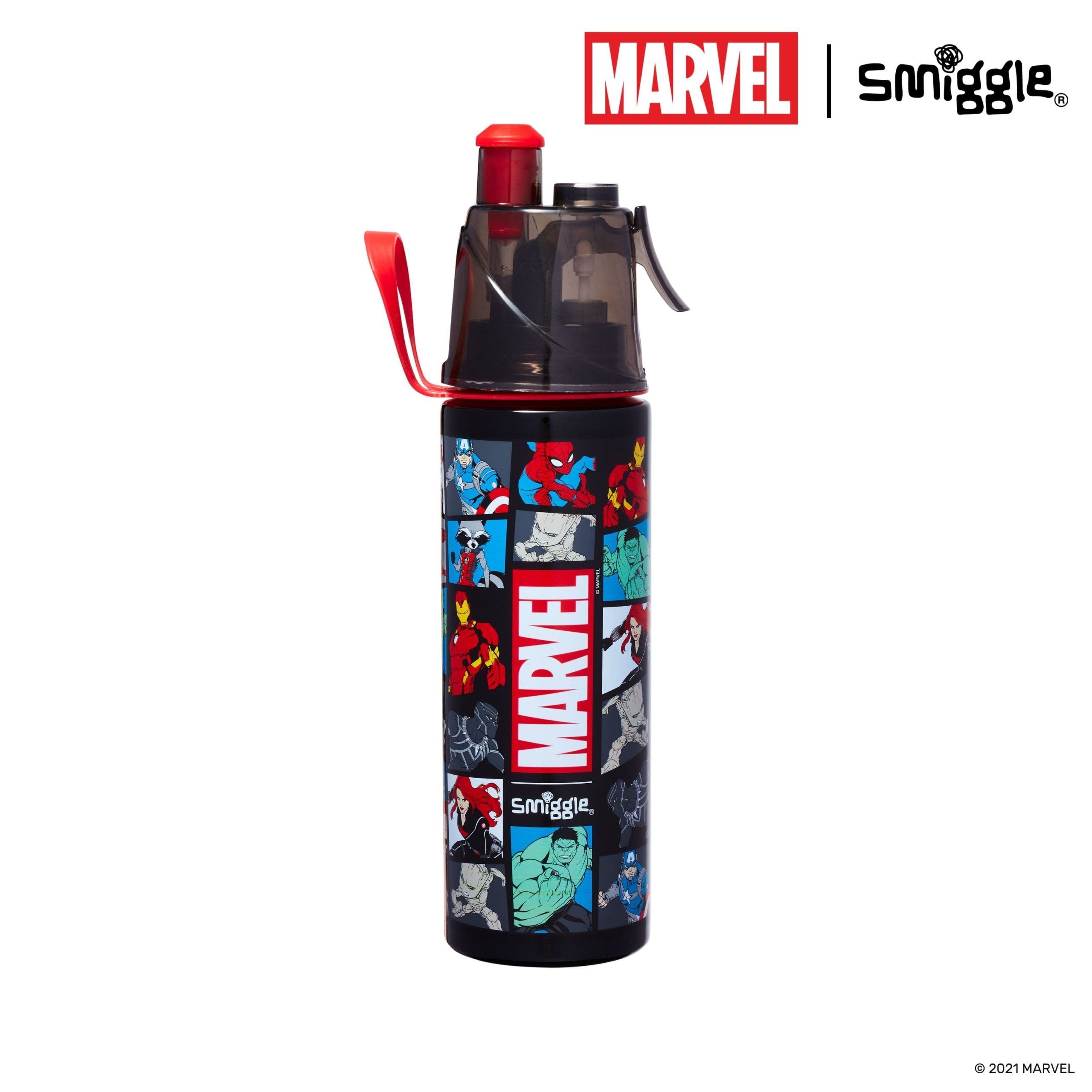 Smiggle - Botella de acero inoxidable Marvel de 500 ml