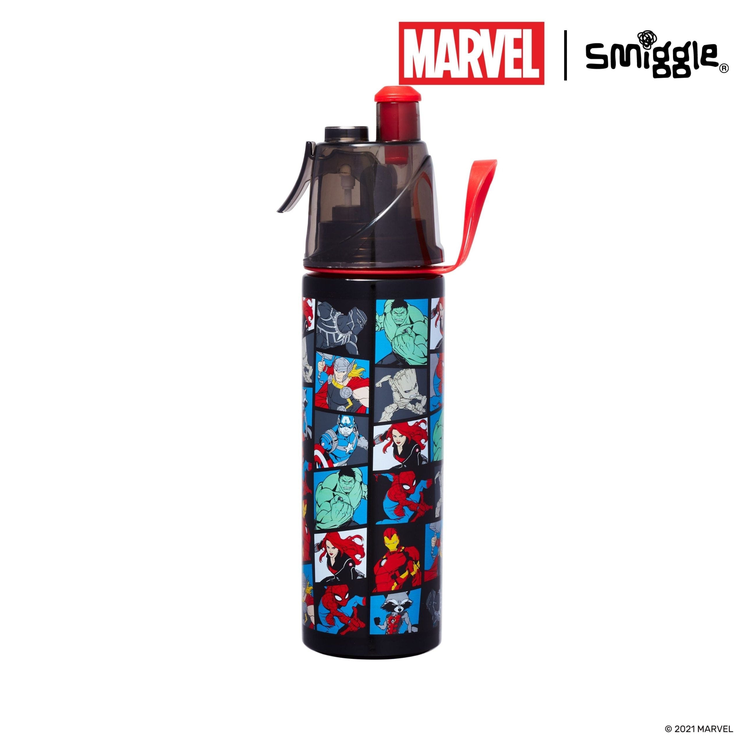 Smiggle - Botella de acero inoxidable Marvel de 500 ml