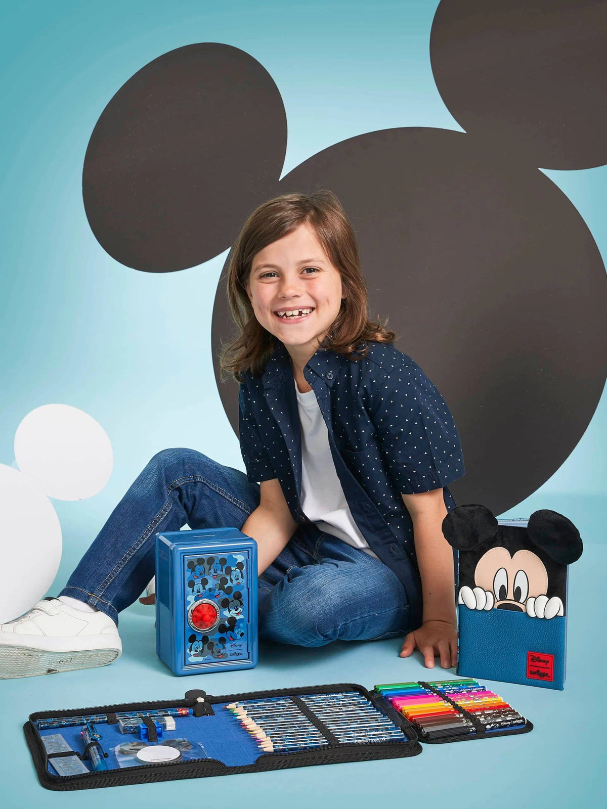 Smiggle - Set de colorear y lápices de Mickey Mouse con estuche