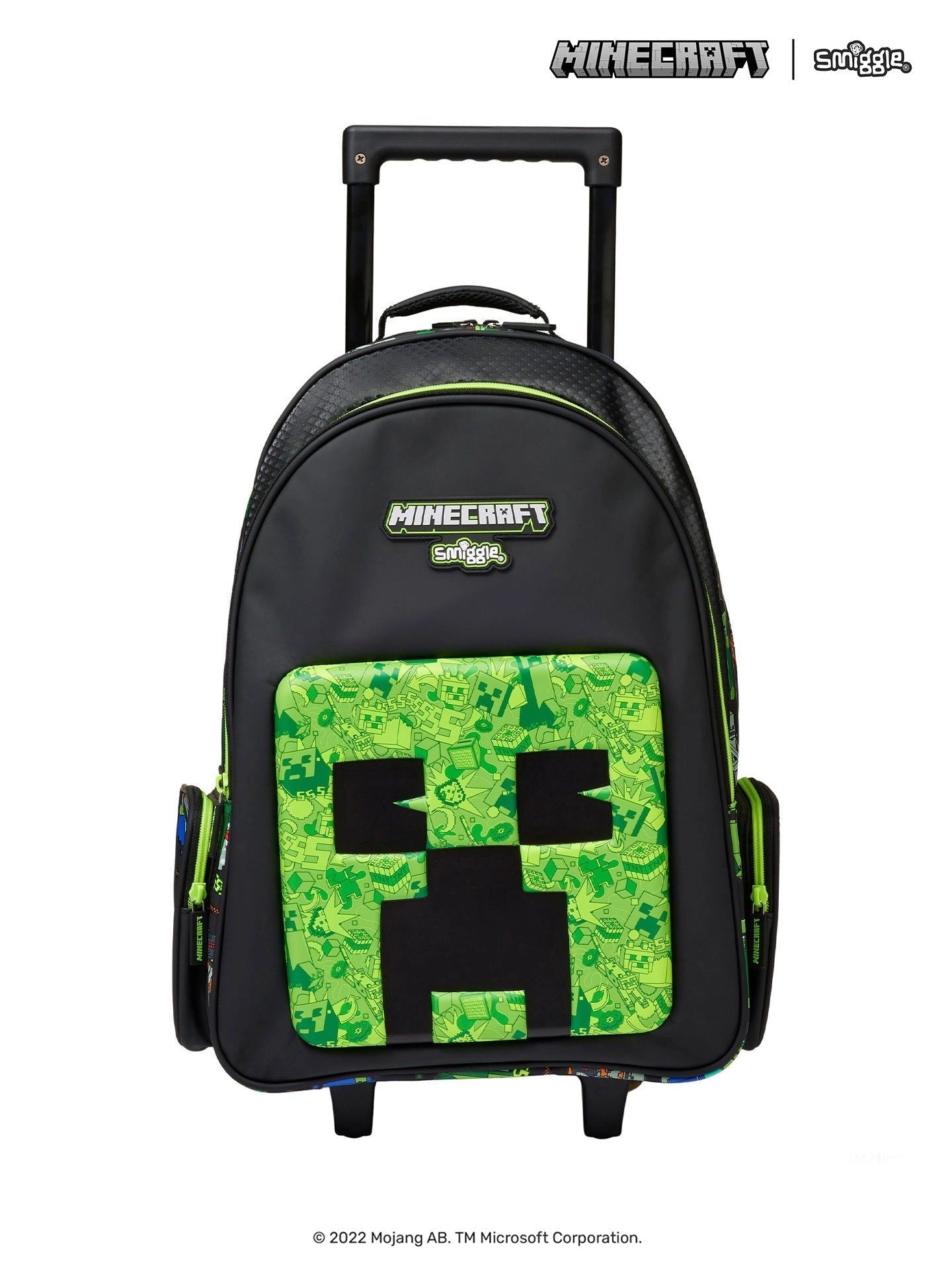 Smiggle - Mochila con ruedas iluminada de Minecraft