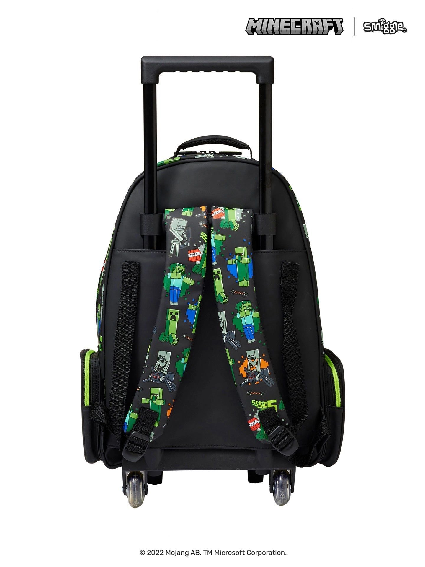 Smiggle - Mochila con ruedas iluminada de Minecraft