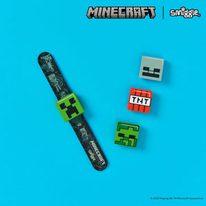 Smiggle - Minecraft Pulsera Slapband con Dijes Intercambiables