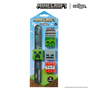 Smiggle - Minecraft Pulsera Slapband con Dijes Intercambiables