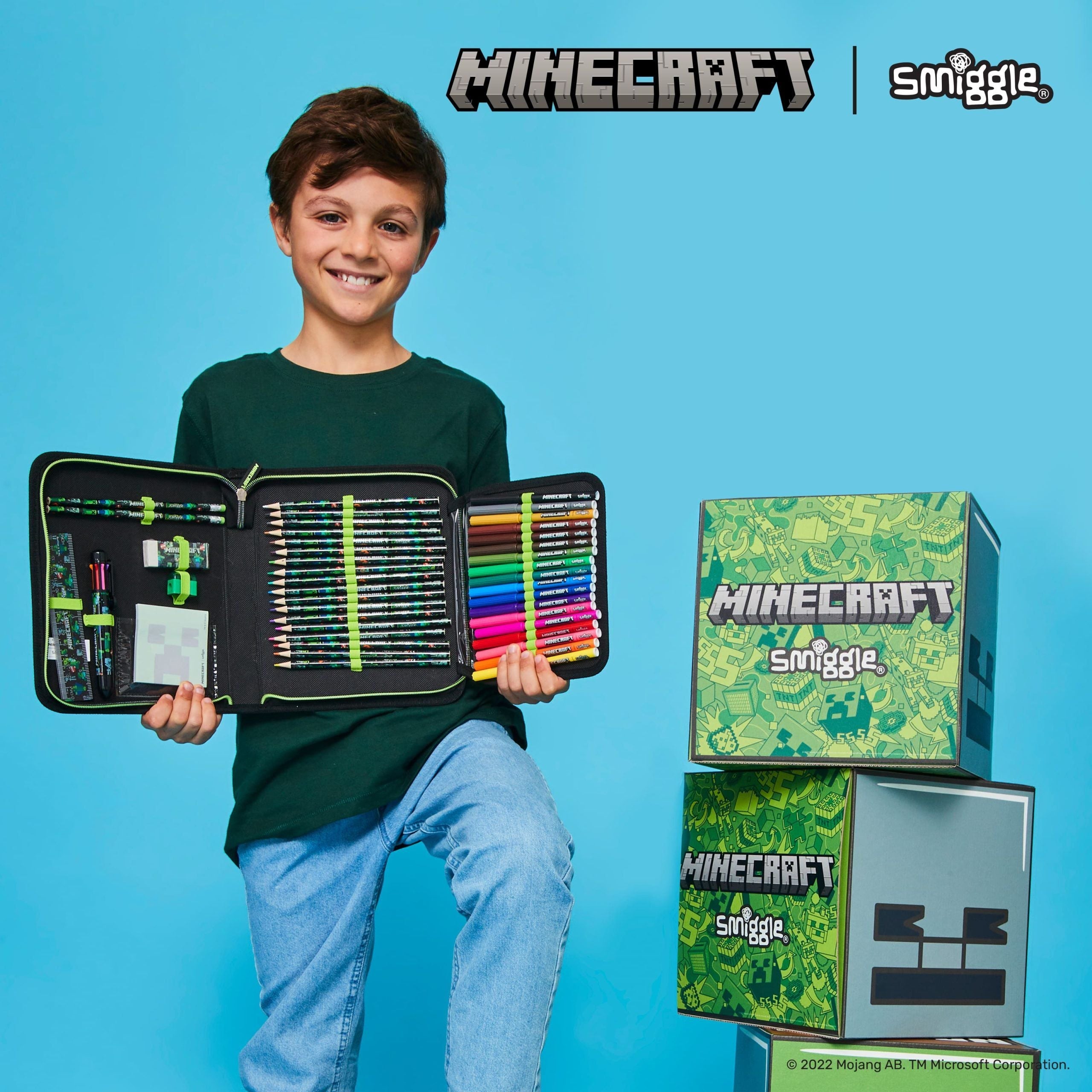 Smiggle - Set de papelería y estuche Minecraft