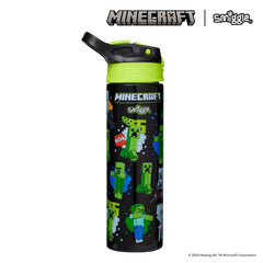 Smiggle - Botella de acero Minecraft con pajita automática de 520 ml