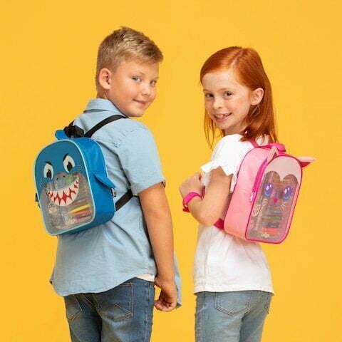 Smiggle - Mochila con Lápices de Colores de Tiburón Azul Dulce para Niños Pequeños