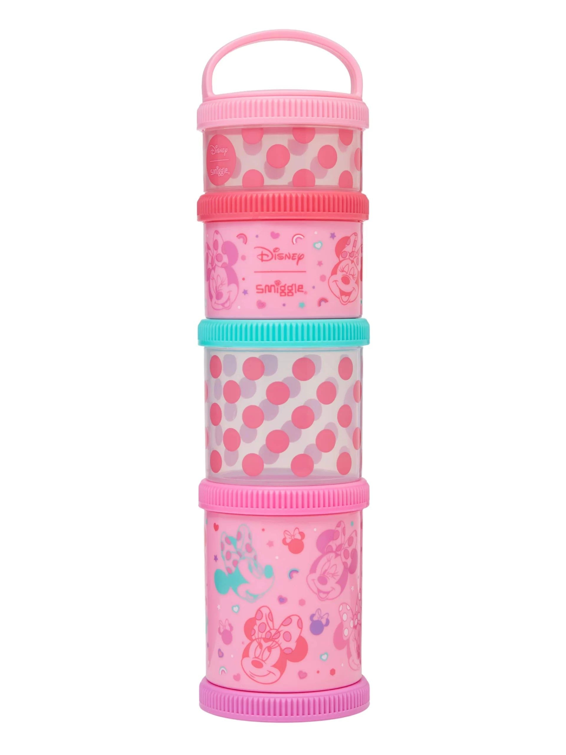 Smiggle - Recipientes para snacks y aperitivos de Minnie Mouse (paquete de 4)