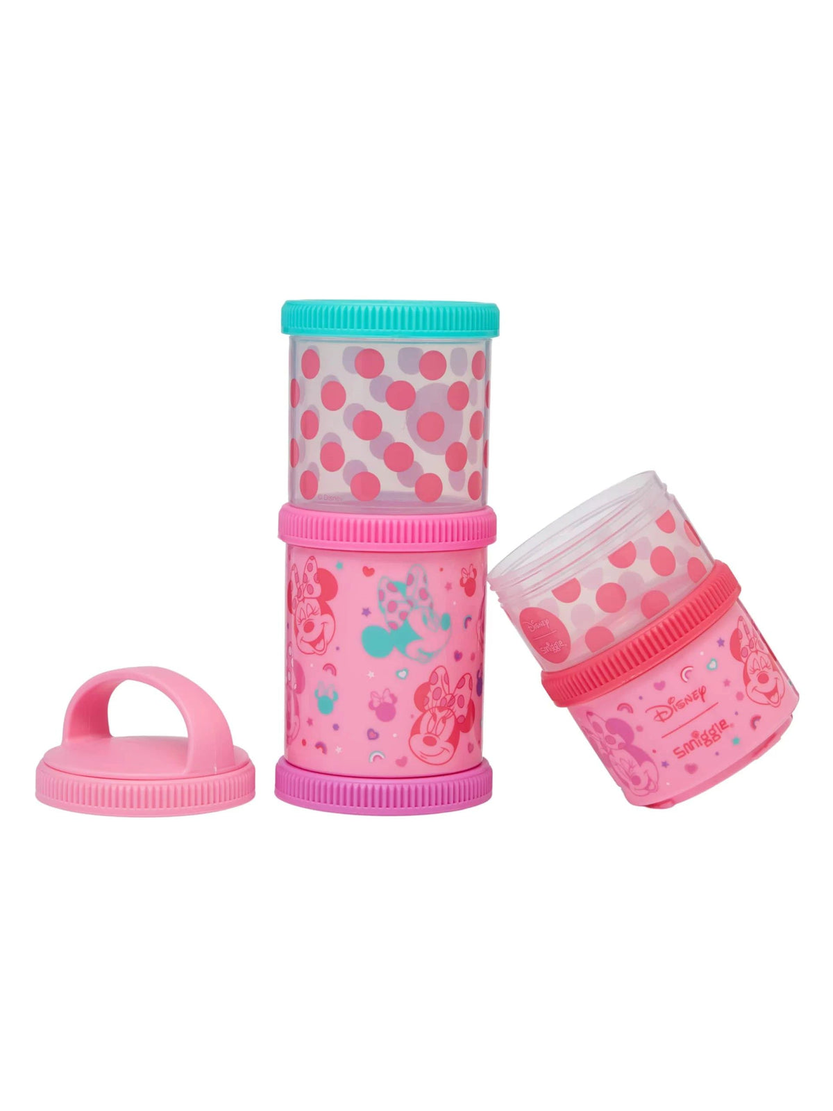 Smiggle - Recipientes para snacks y aperitivos de Minnie Mouse (paquete de 4)