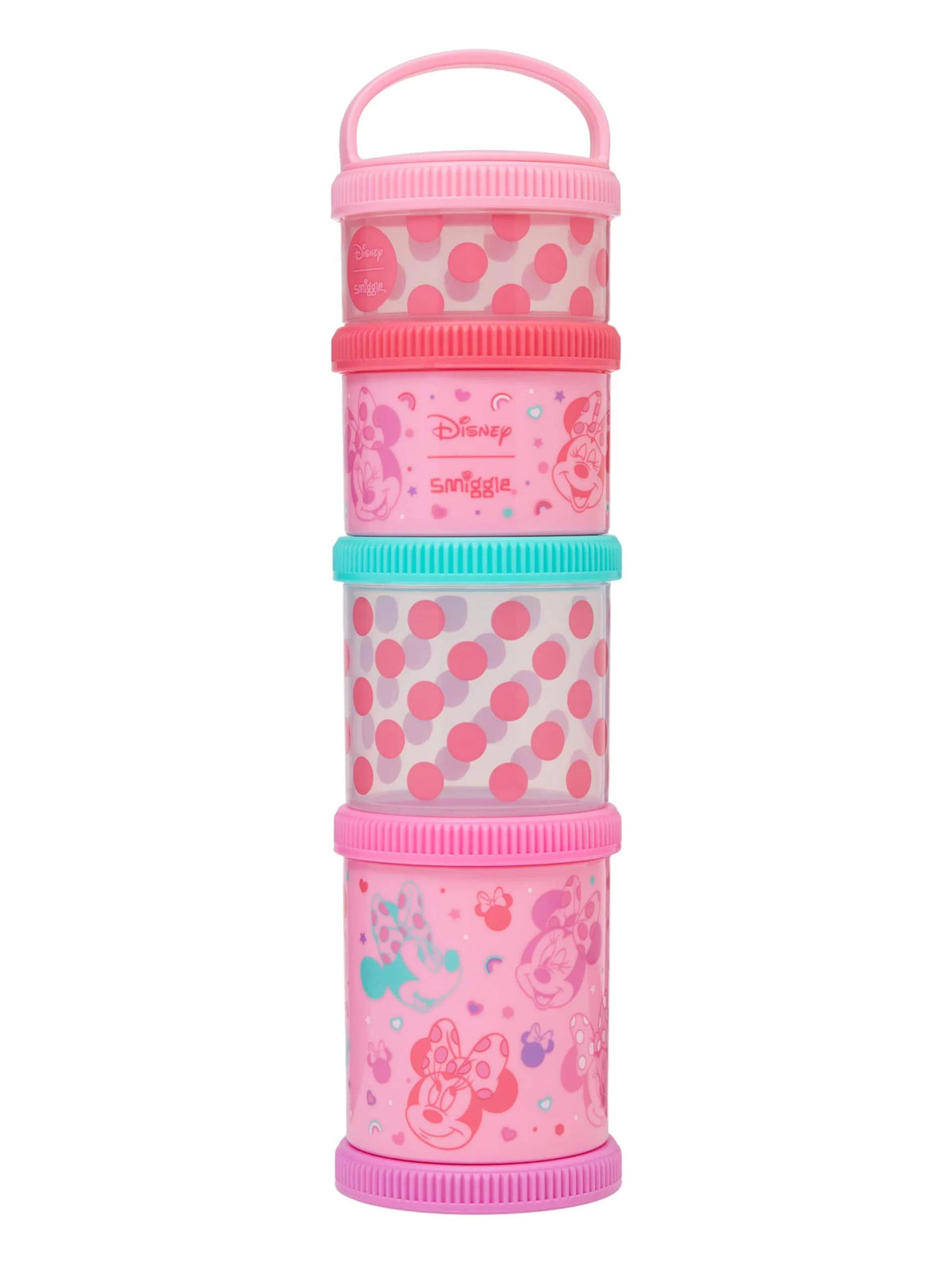 Smiggle - Recipientes para snacks y aperitivos de Minnie Mouse (paquete de 4)
