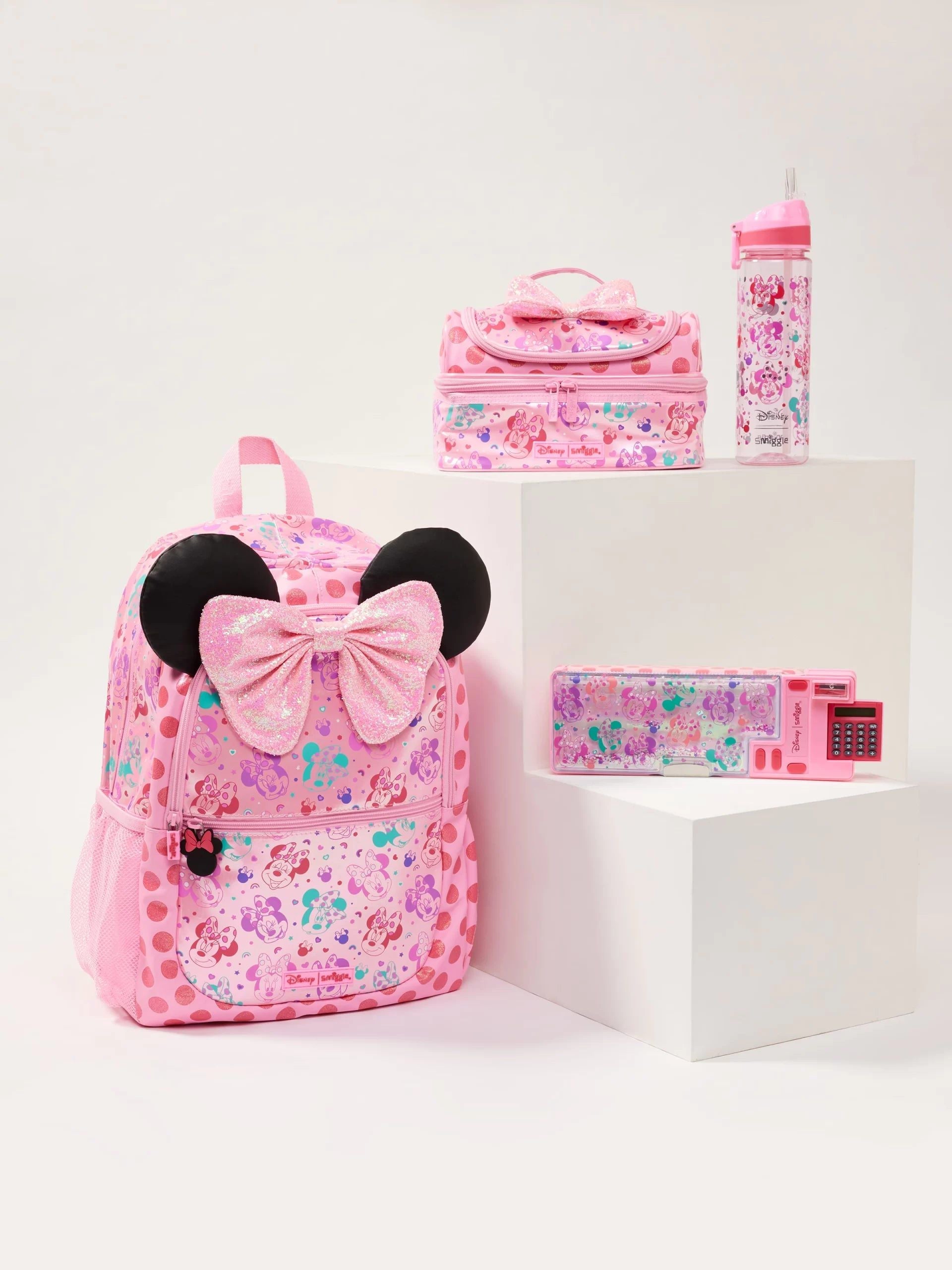 Smiggle - Set de 4 mochilas escolares Minnie Mouse