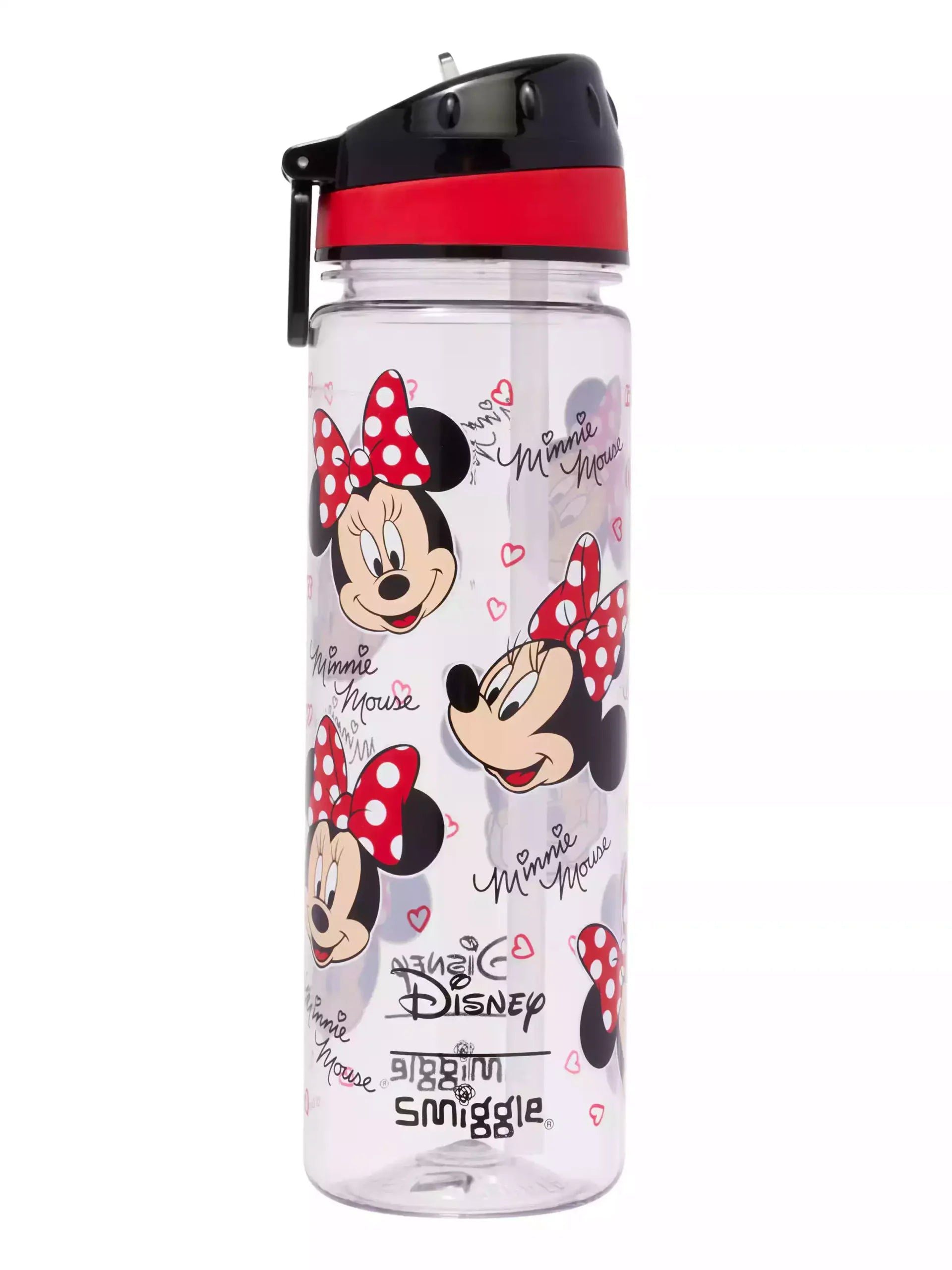 Smiggle - Botella de agua Minnie Mouse de 650 ml sin BPA con pajita