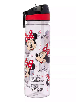 Smiggle - Botella de agua Minnie Mouse de 650 ml sin BPA con pajita