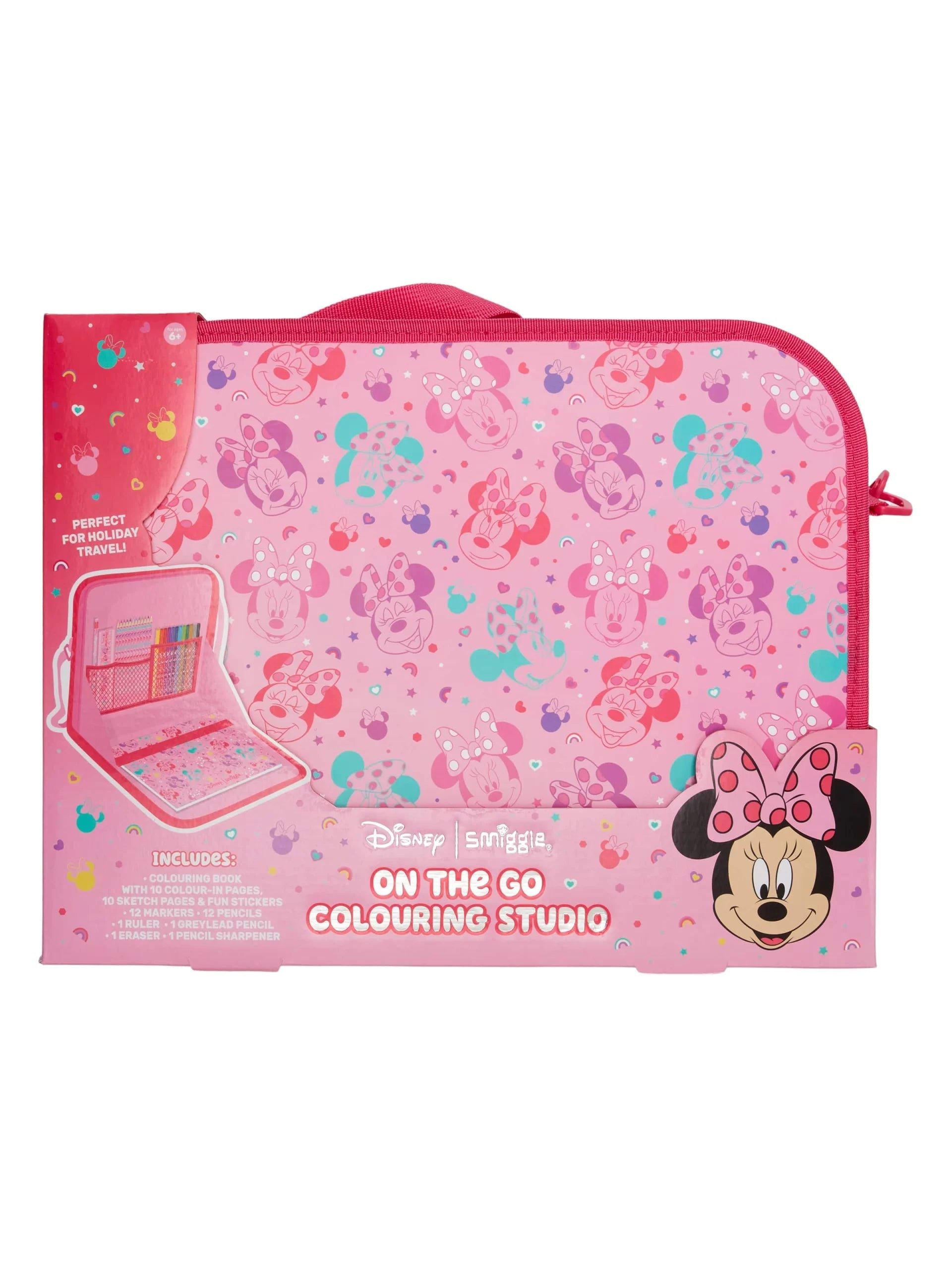 Smiggle - Set de pintura y libro para colorear Minnie Mouse con bolsa