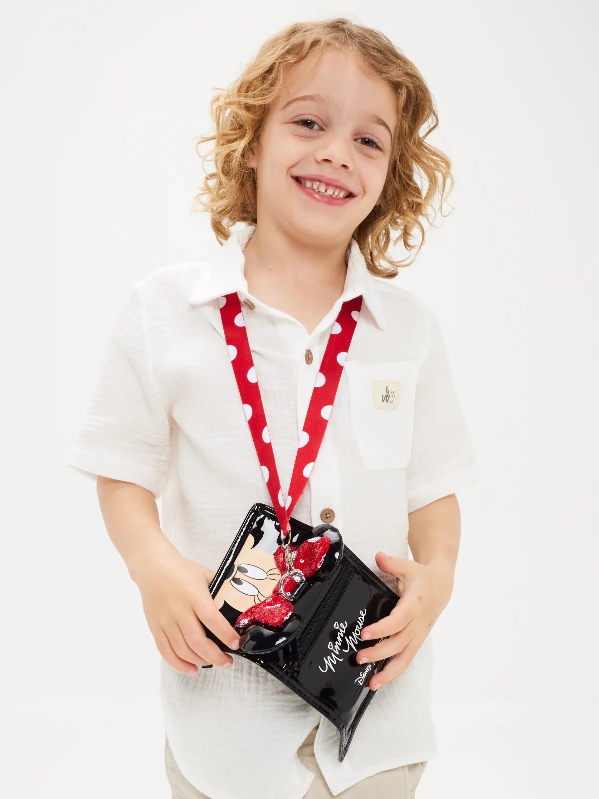 Smiggle - Cartera con cordón y personaje de Minnie Mouse