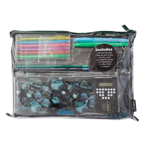 Smiggle - Estuche automático para lápices con calculadora y set de papelería Mirage